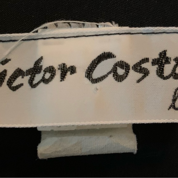 Black Victor Costa designer plunge back knit dress size 6. - Picture 3 of 4